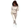 Survêtements pour femmes Femmes Designer Sweats à capuche Femmes Blacklessolid Couleur Ensembles Zipper Sudaderas Para Mujerwear Lounge Wear Costume Sport Set Dhk0P