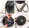 Shoulder Bags PU Leather Ladies Messenger Bag Beaded Rivet Mini Bolso Mujer Small Round Cross Body Chain Fashion Purses And Handbags