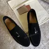 Sapatos de grife lp walk charms embelezados sapatos casuais homens mulheres mocassins camurça casal sapato couro genuíno plano para homens mulheres