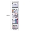 Storage Boxes 2 Pcs Underewear Hanging Bag Behind Door Large Capacity 5 Transparent Pockets Shoe Organizer Sundries Holder