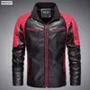 2023 Nuova giacca di pelle Bomber Giacca da moto da uomo Biker nero PU Giacca da baseball Plus Size 7XL Fi Causale Jaqueta Maschio m73g #