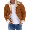Hommes en peluche veste automne hiver nouveau lâche confortable peluche épais chaud simplicité couleur unie polyvalent décontracté Fi veste j1hF #