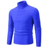 Autumn Men's Casual tröja Basic Solid Elastic Turtleneck Slim Fit Jumpers Spring Knittade tröjor Tröjor Kvinnor B8IK#