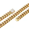 Kettingen 6-14mm Brede Rvs Cubaanse Miami Kettingen CZ Zirkoon Box Lock Grote Zware Link Chain voor Mannen Hip Hop Rapper Sieraden