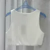 NYA 23SS VEST KVINNA MIU OUTER SEE TANK TOPS Designer Fashion Märke Bikini ärmlös kort t-shirt pärlstrupen sötvindskörd väst