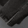 Gmiixder Primavera Uomo Camicia di jeans oversize Solido Grigio scuro Lg maniche lunghe Colletto alla coreana Camicetta Wed Retro Giacca con fibbia cinese 23e2 #