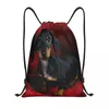 Boodschappentassen Aangepaste Kawaii Teckel Honden Trekkoord Voor Training Yoga Rugzakken Mannen Vrouwen Wiener Worst Hond Sport Gym Sackpack