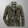 diuzeo Men Winter Warm Parkas Fleece Fur Collar Tooling Bomber Jacket Male Casual Cott Outdoor Windbreaker Padded Jacket Coats U1rP#