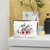 Storage Bags Canvas Makeup Bag Travel Zipper Pouch Handbags DIY Heat Transfer For