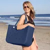 Depolama çantaları 1 adet ekstra büyük plaj çantası yaz eva sepet kadın silikon tote ile delikler nefes alabilen torba alışveriş
