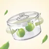 Storage Bottles Round Timer Freshness Keeper - Draining Fridge Fruit & Veggie Box For Kitchen Transparent Sealable Snack Organizer Jar