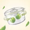 Bottiglie di stoccaggio Con timer rotondo Conservatore di freschezza - Contenitore per frutta e verdura drenante per frigorifero Barattolo trasparente per snack sigillabile