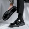 241 Men's Casual Business Fashion Shoes Wedding Dresses Patent Leather Black Lace-Up Derby Shoe Gentleman Platform Footwear Smooth Sneakers