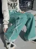 女子ジーンズ2024韓国Y2Kファッションスカイブルーカフス女性のためのバギーパンツ90年代ヴィンテージ服