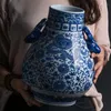 Vases Blue And White Porcelain Jingdezhen Antique Chinese Decorations Home Living Room Flower Arranging