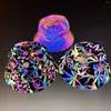 Basker Snakesskin Rainbow Color Reflective Bucket Hat Men Women Punk Hip Hop Nightclub Party Reflect Light Hats