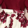 Robes de fille Enfants robe décontractée pour les filles été 2023 nouveau bambin imprimé floral à manches courtes a-ligne robe de princesse avec ceinture vêtements pour enfants yq240327