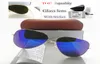 Autocollant de haute qualité lentille en verre pilote lunettes de soleil vintage hommes femmes marque designer UV400 miroir 58MM 62MM boîte de rangement marron fi3999017