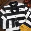 autumn New American Retro 16oz Heavyweight Priser Striped Jacket Men's Fi Pure Cott Wed Thick Canvas Motorcycle Coat j60c#
