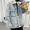 Fi 2021 Patch Denim Jacket Hommes Printemps Automne Nouveaux beaux vêtements coréens grande taille 3XL Tops Veste de broderie sauvage A2GE #