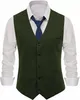 men's Herringbe Suit Vest V Neck Wool Vest Casual Formal Single Breasted Busin Groomsmen Wedding Party Sleevel Tank Top 39jC#