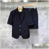 Costumes pour hommes Blazers Hommes Outfit Set 2023 Shorts Costume Veste Ensembles Été Mince Haut de gamme Coréen Britannique Mode Casual Vêtements à manches courtes Otxdr
