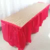 Jupe de Table jetable en plastique, couverture de fête 70x420cm, décoration pour anniversaire, mariage, Festival