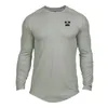 Sports T-shirt à manches Lg Formation pour hommes Tops à séchage rapide Running Fitn Vêtements de football Printemps et automne Tees minces 43Jm #