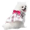 Vêtements de chien Legendog 1pcs jupe pour animaux de compagnie plaid bowknot réglable chaton respirant vêtements de fête princesse robe de mariée XS-XXL