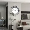 Wall Clocks Modern Design Bedroom Living Room Decoration Loudspeaker Mute Metal Ironwork Fashion Watch Storage Rack