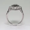 Anéis de cluster pedra azul para mulheres anel de noivado de casamento cor strass bague femme jóias de luxo