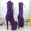 Dance Shoes Fashion Sexy Model Shows PU Upper 20CM/8Inch Women's Platform Party High Heels Pole Boots 087