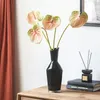 Dekorativa blommor hem bröllop diy riktig beröring elegant falsk anthurium konstgjorda calla liljor silke växter