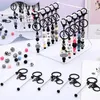Hooks 24 Pcs Beadable Keychain Bars Bulk For Beads DIY Blank Metal Beaded Bead Crafts Black