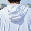 Erkekler Yaz Zip UV Güneş Protecti Ceketler Cilt Ceketleri Erkekler Nefes Alabilir Ultra Işık Kapşonlu Açık Ceket Erkekler Serin Yaz Kıyafetleri A7FV#