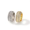 Rotertable Fashion Hip Hop Jewelry Mens Gold Silver Ring High Quality Diamond Iced Out Rings298n