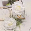 Wreńki 12 cm/20pcs duże różowe sztuczne głowice kwiatowe z jedwabiu DIY Scrapbooking Wedding Home Cake Dekoracja Fałszywe kwiaty wieniec