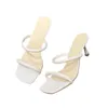 Slippers Slippers Brand Women Soes 2024 Summer New Korean Style Fasionable Womens ig eel Simple and Elegant Modern H240326U839