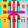 23 24 SHEFFIELD Home Soccer Jerseys Promotion Kit Sander Berge UNITED John Egan Rhian Brewster Anel Ahmedhodzic Oliver Goalkeeper men Kit Kids Football Shirt Jersey