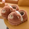 Slippers Cartoon Sheep Non-slip Shoes Kids Children's Baby Warm Cotton 2024 Winter Boys Girls Soft Sole Plush Indoor