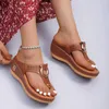 Slippers Slippers Womens New Summer Sandals Open Toe Beach Shoes Flip Wedge Comfortable Cute Plus Size 35-43 Chaussure H240326AEVV