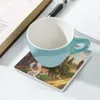 Table Mats Morning Rays - Landscape Painting Ceramic Coasters (Square) Teapot Mat Tea Cup Holders Pads