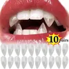 Decorazione del partito 1-10 paia di denti finti da vampiro per adulti dentiere trasparenti zanne dente di zombie per oggetti di scena di Halloween sanguinanti horror