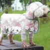 Abbigliamento per cani Pratico Pet Cape Durevole Meticoloso lavoro meticoloso Stampa floreale impermeabile TPU Rain Giacca per i cuccioli