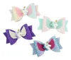 Boutique Unicorno Fiocchi per capelli per feste Accessori per capelli per bambini Ragazze Barrettes Paillettes Fiocco glitterato Fermaglio per capelli moda per bambini Regalo A2228272228