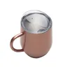 Cups Saucers Cup Handy Double Wall Sealed Simple Stainless Steel Curved Handle Drinkware Portable Outdoor Unbreakable Bar Cocktail Leak