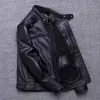 100% genuino giacca di pelle da uomo strato superiore cappotti di pelle bovina per uomo moto outwear sottile colletto alla coreana autunno giacche Trend FCY4428 H1Vj #