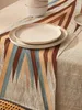 Retro Geometric Kitchen Table Runner Modern Simple Rectangular Suitable for Holiday Party Decoration Reusable 240325