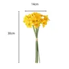 الزهور الزخرفية 6pcs/حزمة نرجس نرجس الاصطناعية