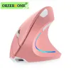 Mice ORZERHOME Rechargeable Wireless Mouse Pink Vertical Computer Mouse RGB Cute Mice Ergonomic Gamesr Gaming Mause for PC Laptop